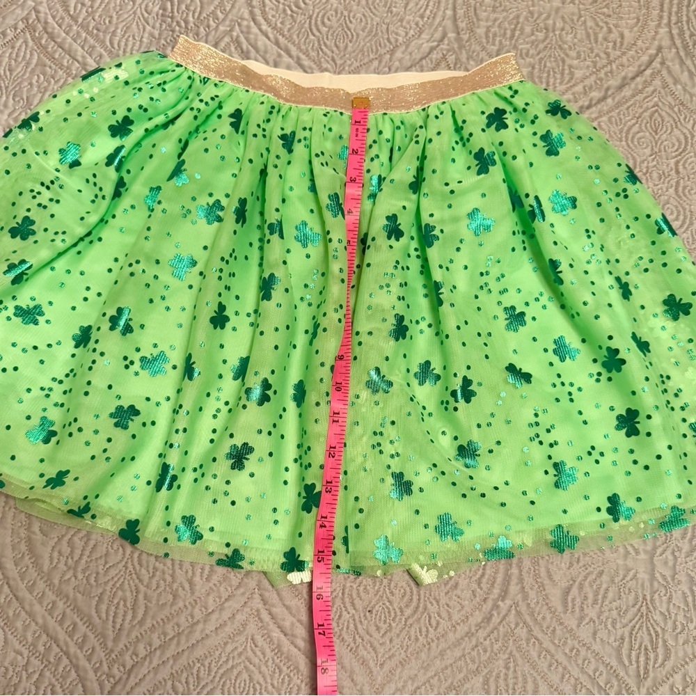 ☘️Cat & Jack Irish shamrock skirt perfect for st. paddy’s day green gold 10/12 - Picture 3 of 6
